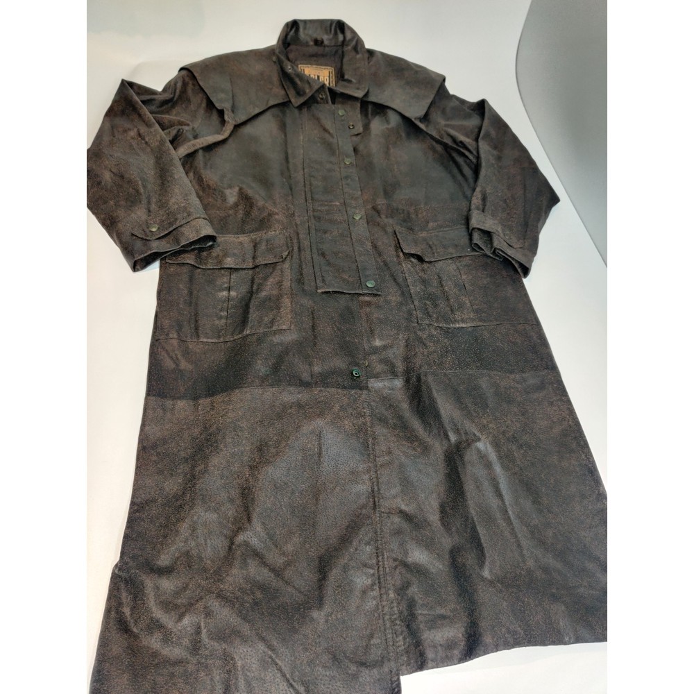 NWOT Authentic Adler Since 1955 Size L Leather Trench coat